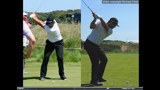 Jon Rahm golf swing  Long Iron faceon amp downtheline July 2017 [upl. by Oiligriv99]