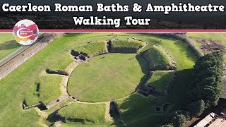 CAERLEON ROMAN BATHS amp AMPHITHEATRE WALES  Walking Tour  Pinned on Places [upl. by Lehsar]